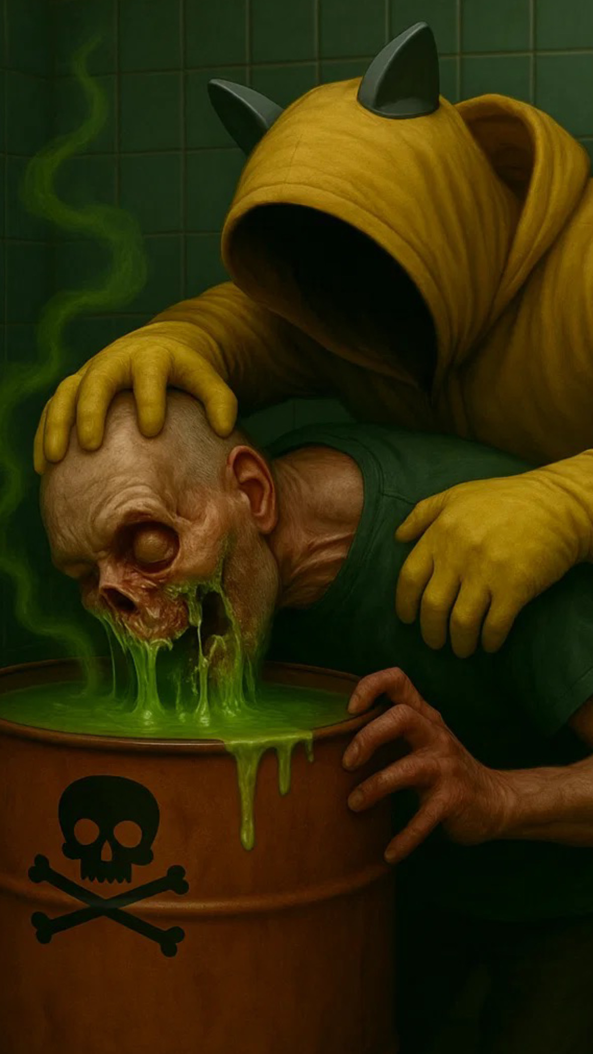 Toxic waste death scene