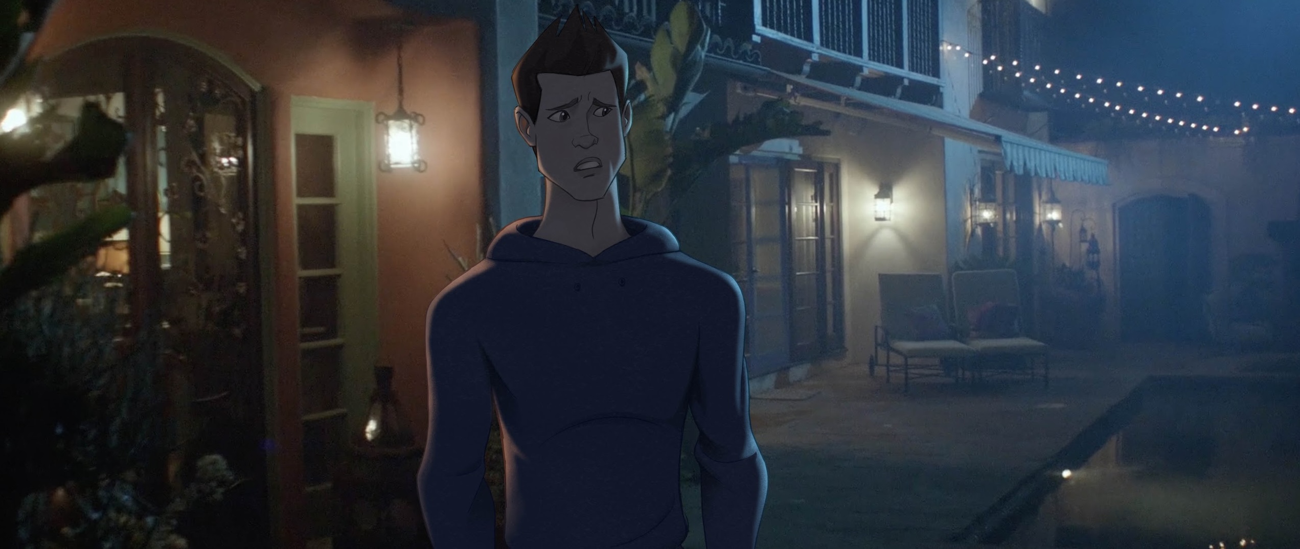 Matt outside at night