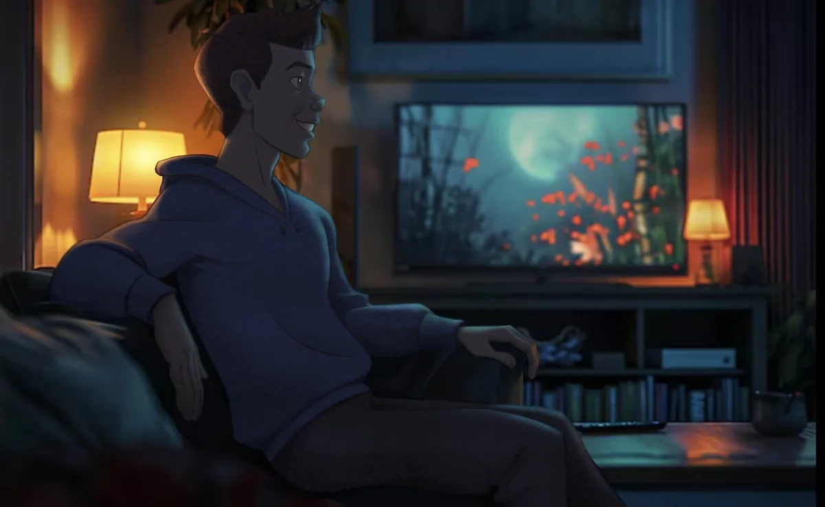 Matt watching TV